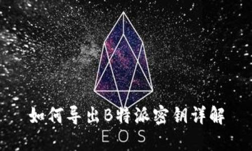 如何导出B特派密钥详解